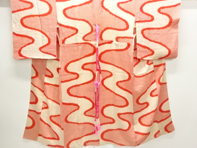 JAPANESE KIMONO / ANTIQUE HITOE JUBAN / SILK / KINSHA / HITTA PATTERN